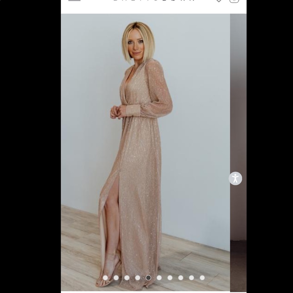 Baltic Born | Champagne sparkle dress | small